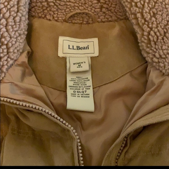 LL Bean goose fown puffer trench coat M - Picture 2 of 3